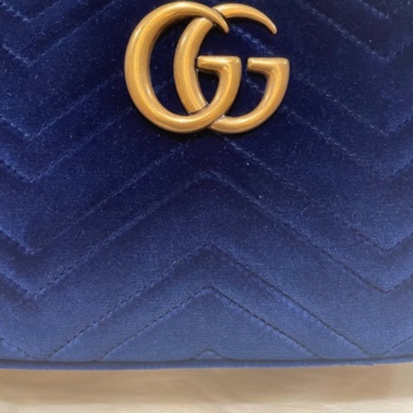 GG Camera Marmont Cobalt blue cross body bag - Picture 9 of 13
